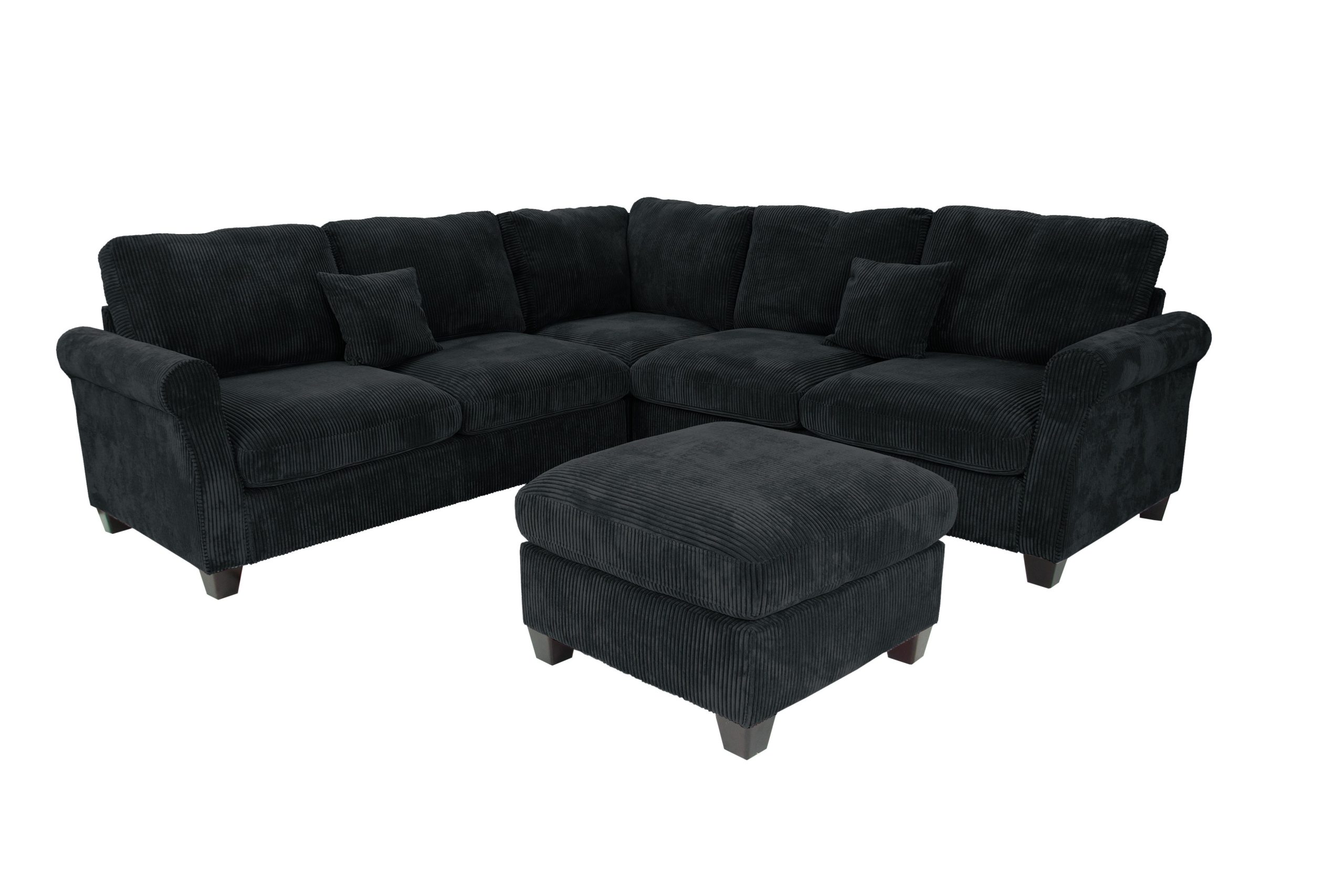4 Piece Corner Sectional with Cocktail Ottoman - Image 4