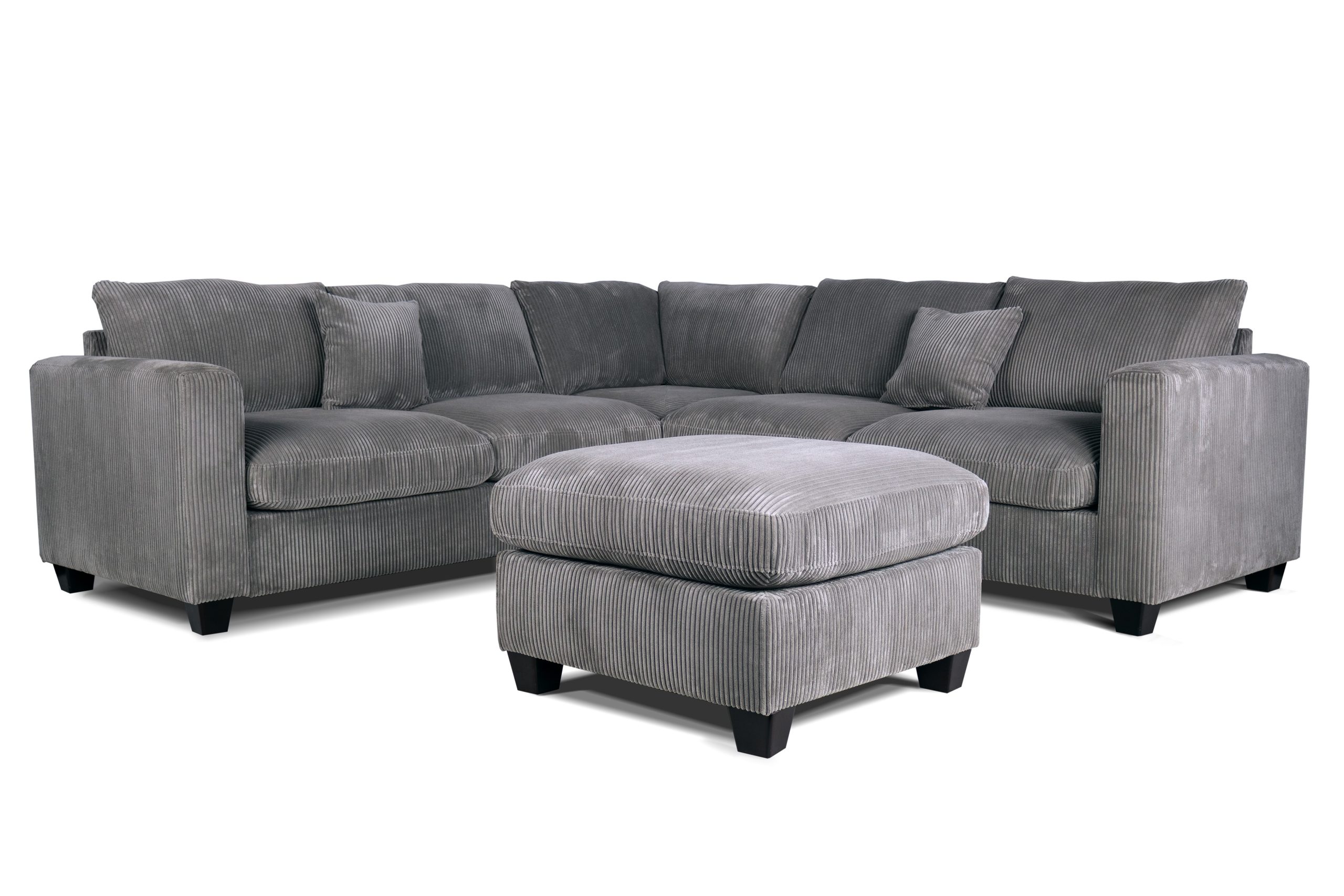 4 Piece Straight Arm Corner Sectional with Cocktail Ottoman - Image 4