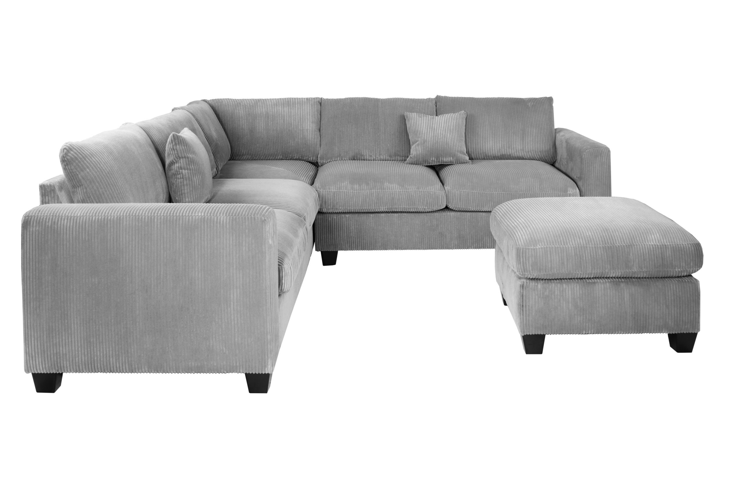 4 Piece Straight Arm Corner Sectional with Cocktail Ottoman - Image 3