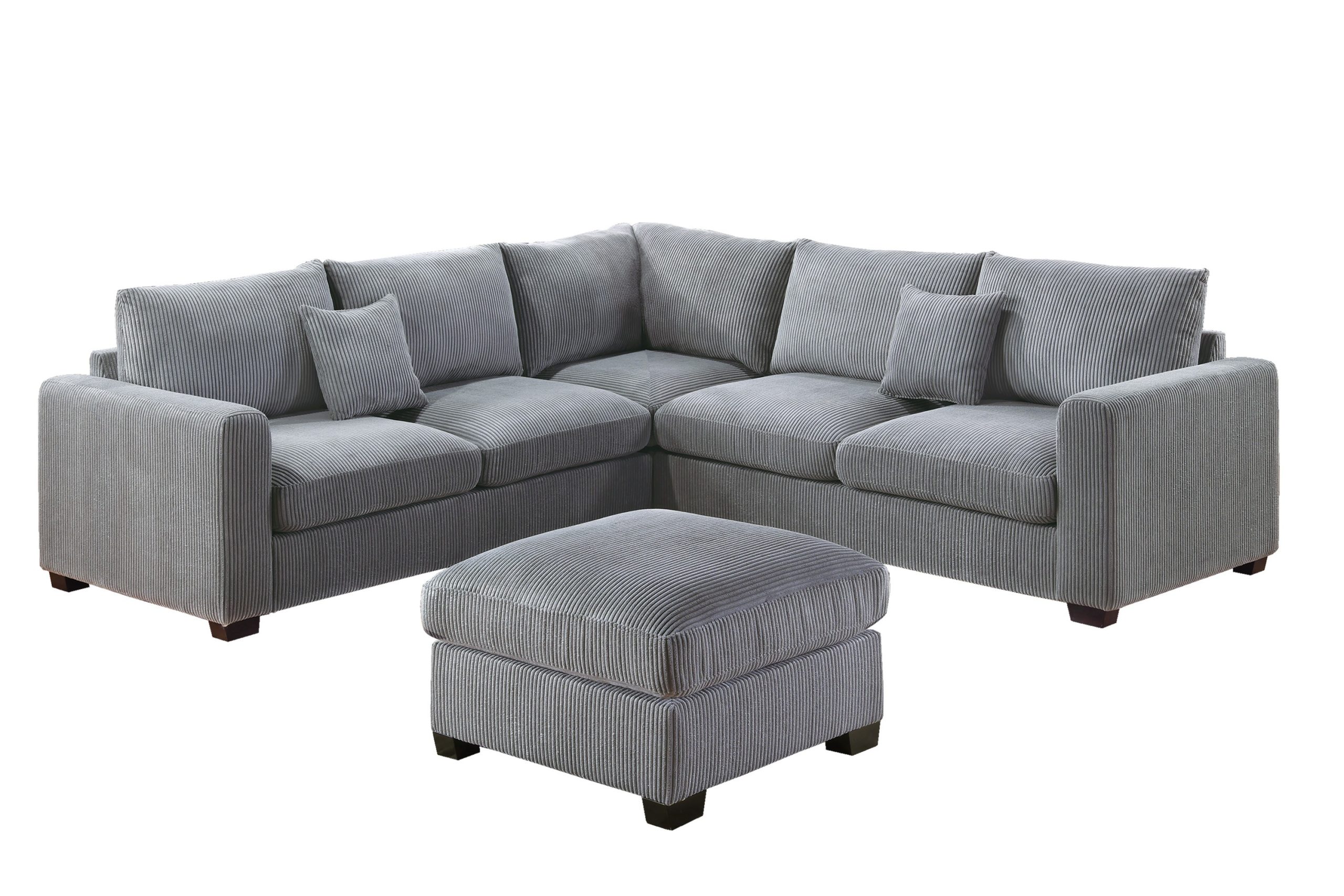 4 Piece Straight Arm Corner Sectional with Cocktail Ottoman - Image 2