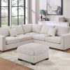 4 Piece Straight Arm Corner Sectional with Cocktail Ottoman