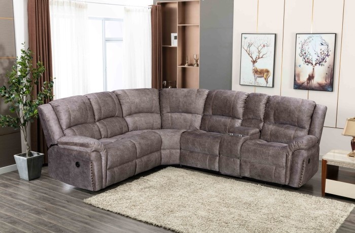 3 Piece Power Modular Reclining Sectional w/ USB & storage console