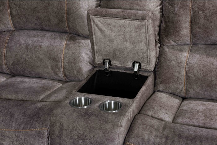 3 Piece Power Modular Reclining Sectional w/ USB & storage console - Image 4