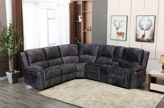3 Piece Power Modular Reclining Sectional w/ USB & storage console