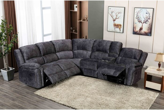 3 Piece Power Modular Reclining Sectional w/ USB & storage console - Image 3