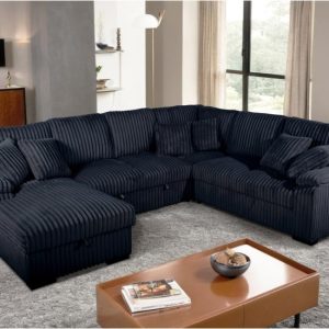 3 Piece Corner Sectional with pull out bed & Storage chaise ( Laf Chaise )