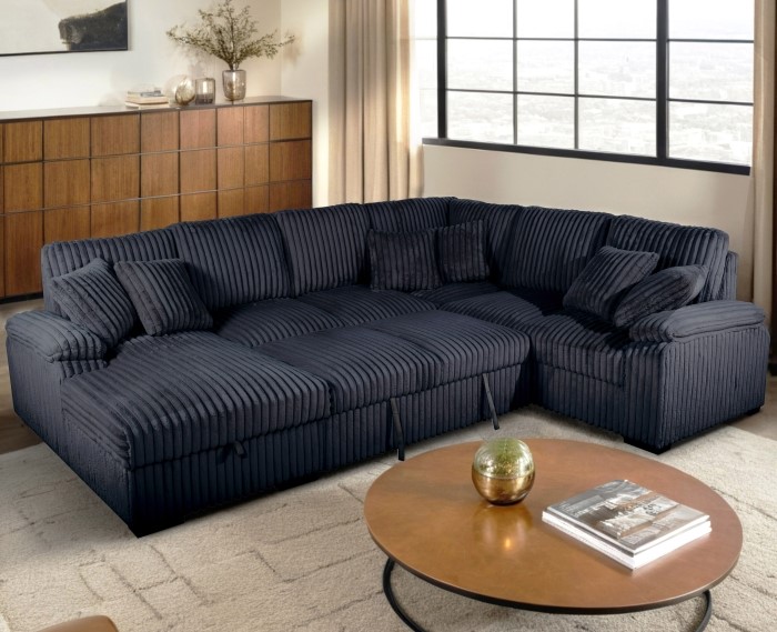 3 Piece Corner Sectional with pull out bed & Storage chaise ( Laf Chaise ) - Image 2