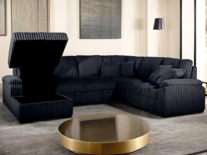 3 Piece Corner Sectional with pull out bed & Storage chaise ( Laf Chaise ) - Image 3