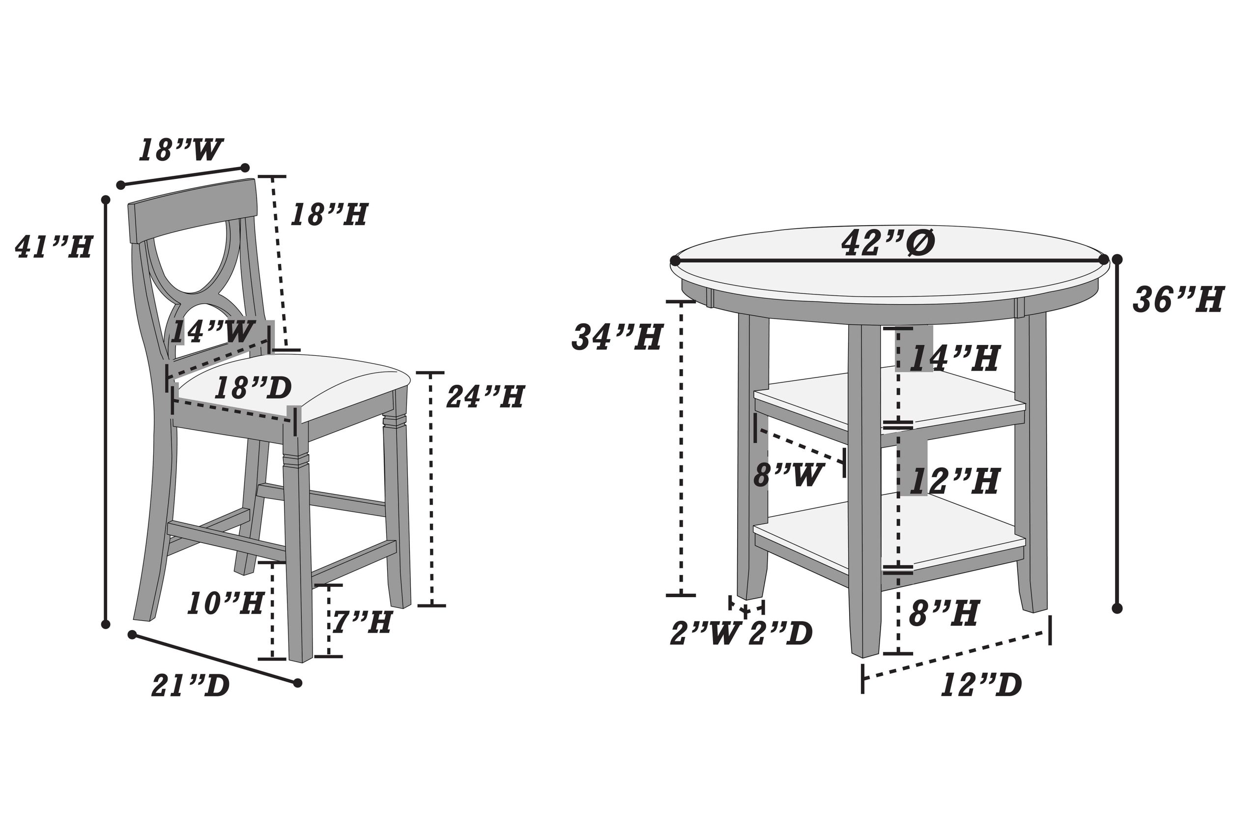 5 Piece Counter Height Dining Set - Image 5