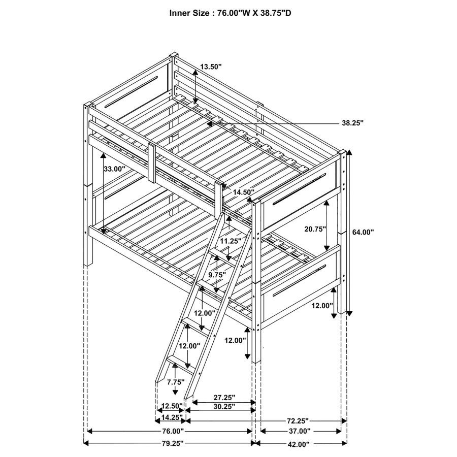 Twin over twin bunk bed - Image 7