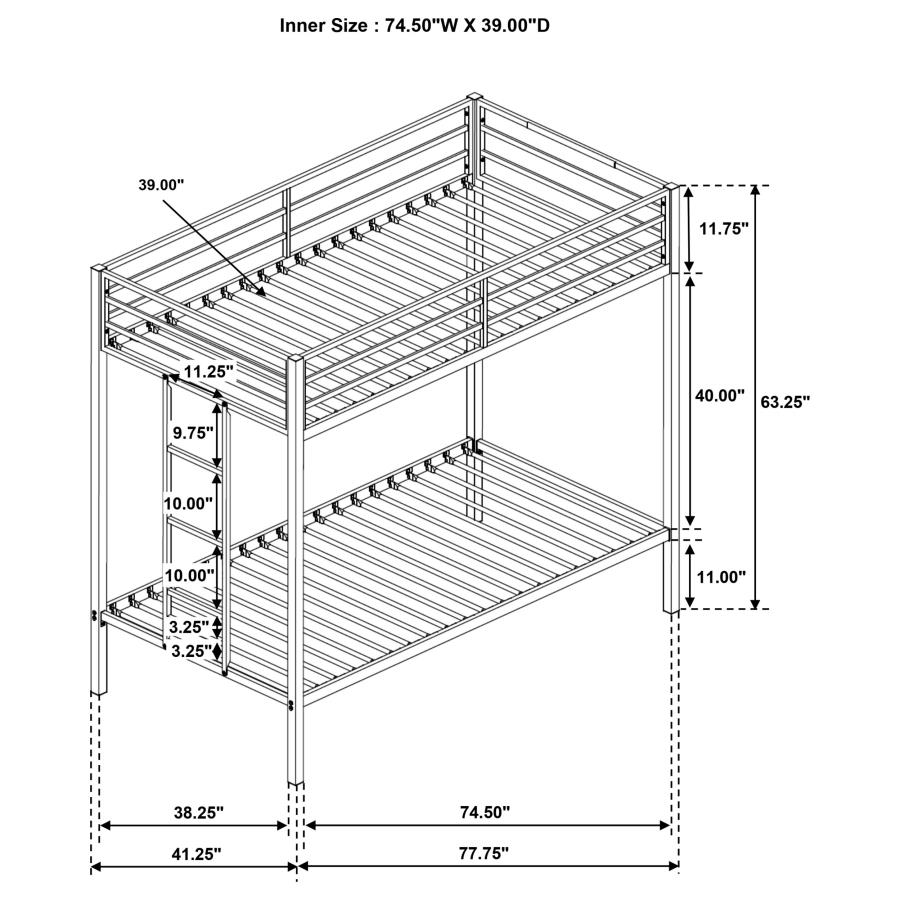 Twin over twin bunk bed - Image 5