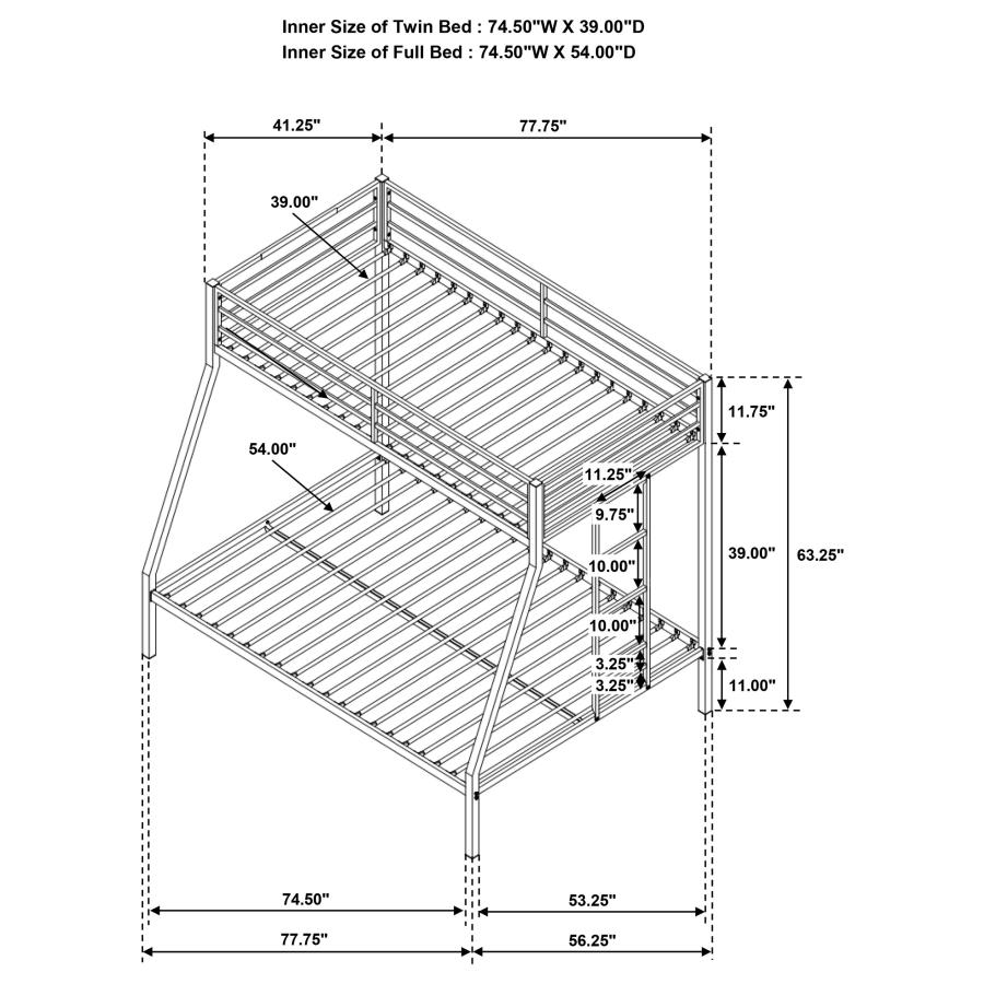 Twin over full bunk bed - Image 5