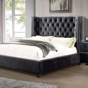 Queen upholstered bed frame