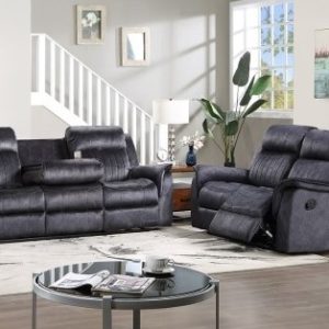 2 Pieces Manual Reclining Sofa & Loveseat