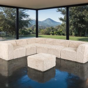7 Piece Contemporary Modular Corner Sectional w/ Ottoman ( Compressed Foam )