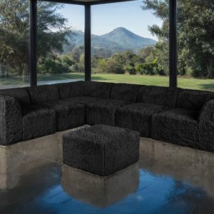 7 Piece Contemporary Modular Corner Sectional w/ Ottoman ( Compressed Foam )