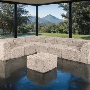 7 Piece Contemporary Modular Corner Sectional w/ Ottoman ( Compressed Foam )