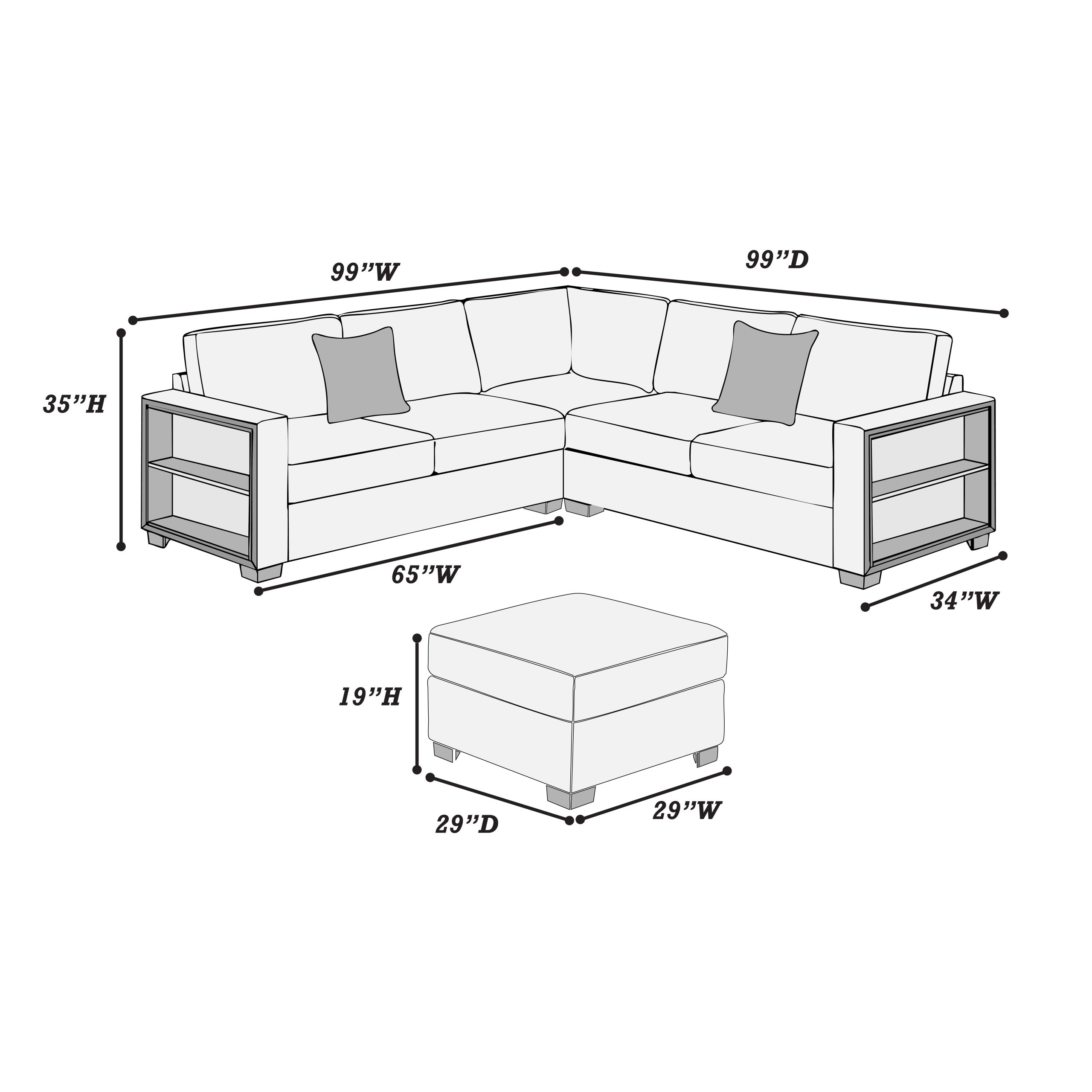 4 Piece Sectional Set W/ Ottoman - Image 4