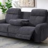 Manual reclining sofa hidden drop table