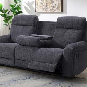 Manual reclining sofa hidden drop table